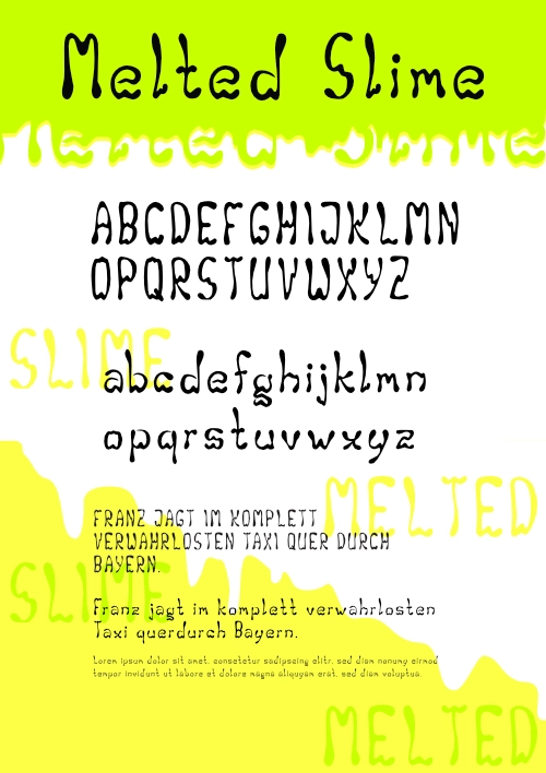 Selbst erstellte Schriftart - Melted